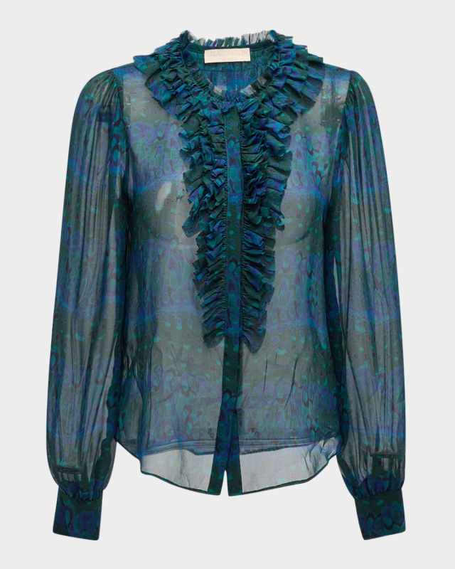 Clio Sheer Ruffle Blouse